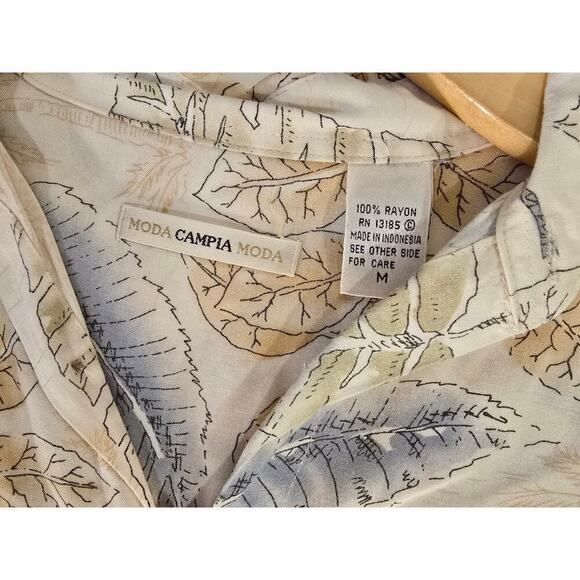 Campia Moda Men’s Tropical Hawaiian Print Button-Up Shirt Medium Rayon - Picture 6 of 9